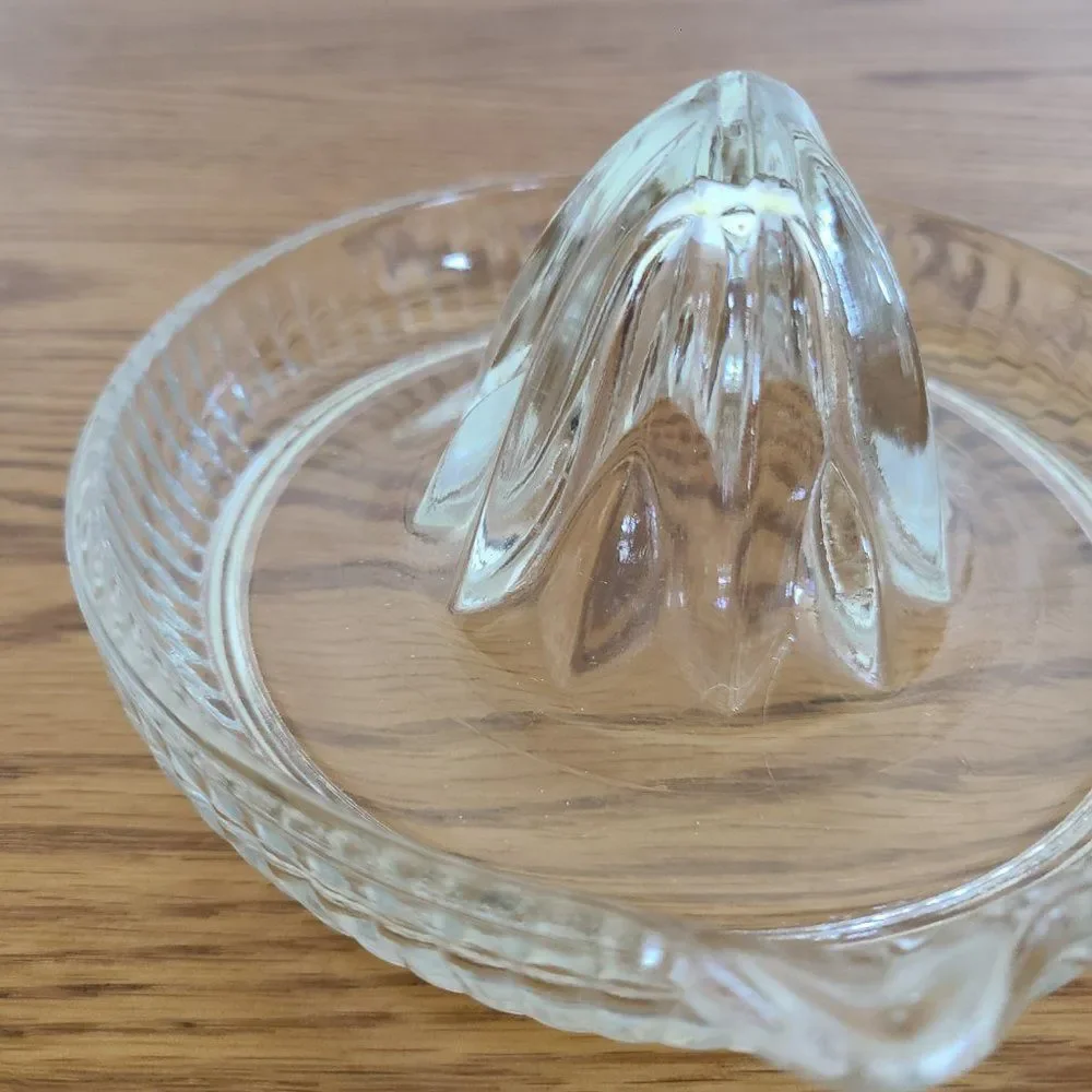 Vintage Federal Clear Depression Glass Orange Lemon Citrus Juicer Reamer Ribbed